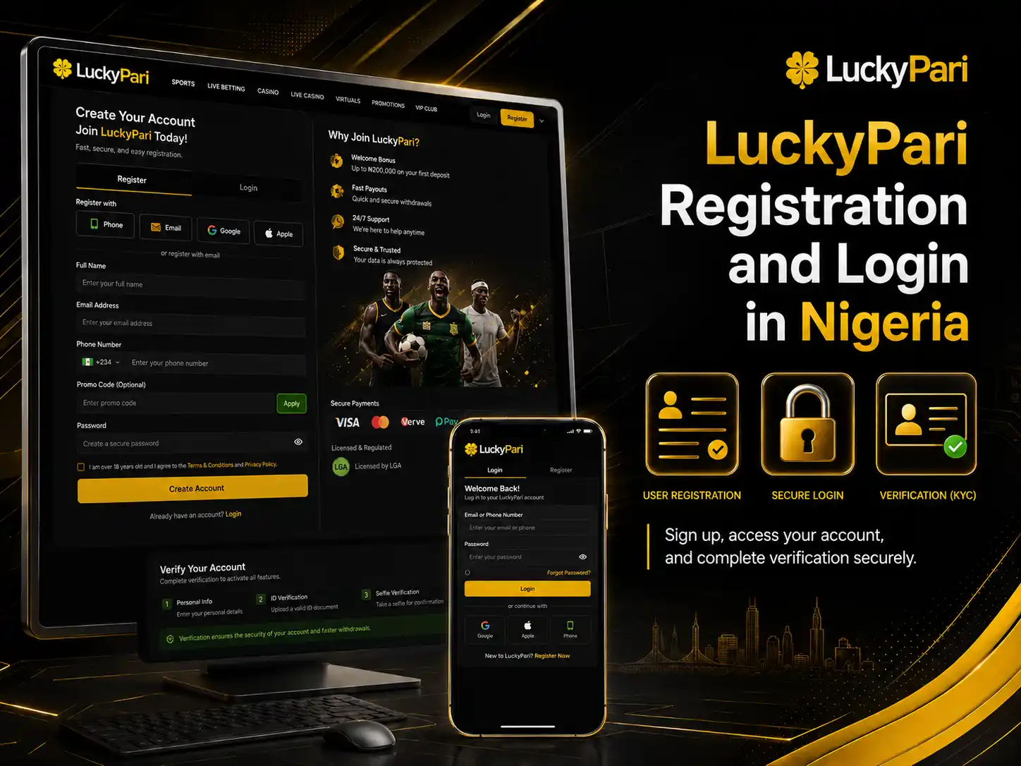 LuckyPari Registration and Login in Nigeria