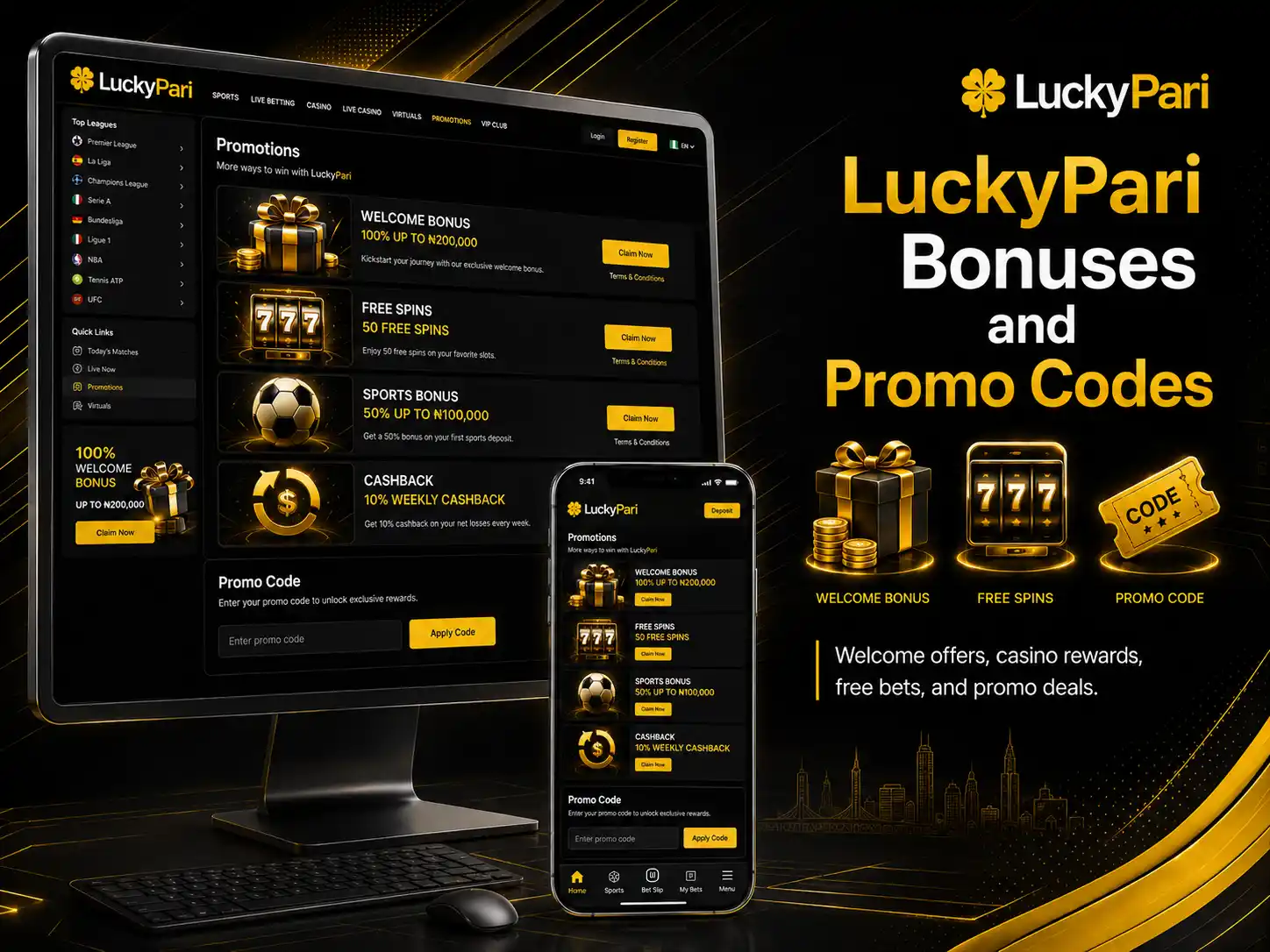 LuckyPari Bonuses and Promo Codes