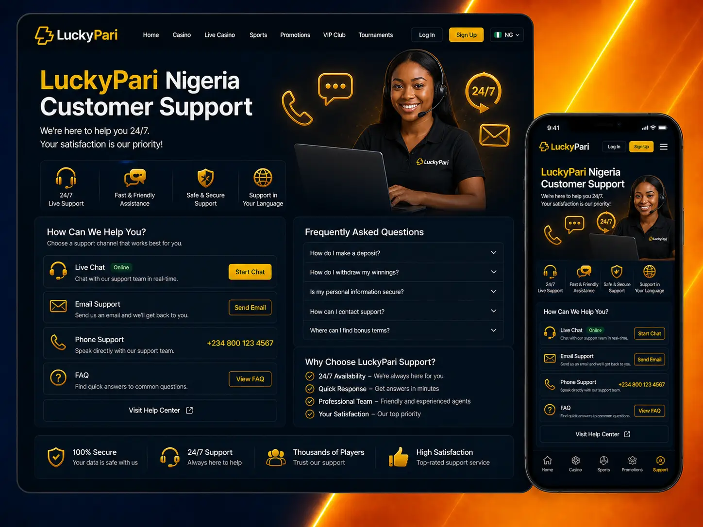 Customer Support at LuckyPari Nigeria