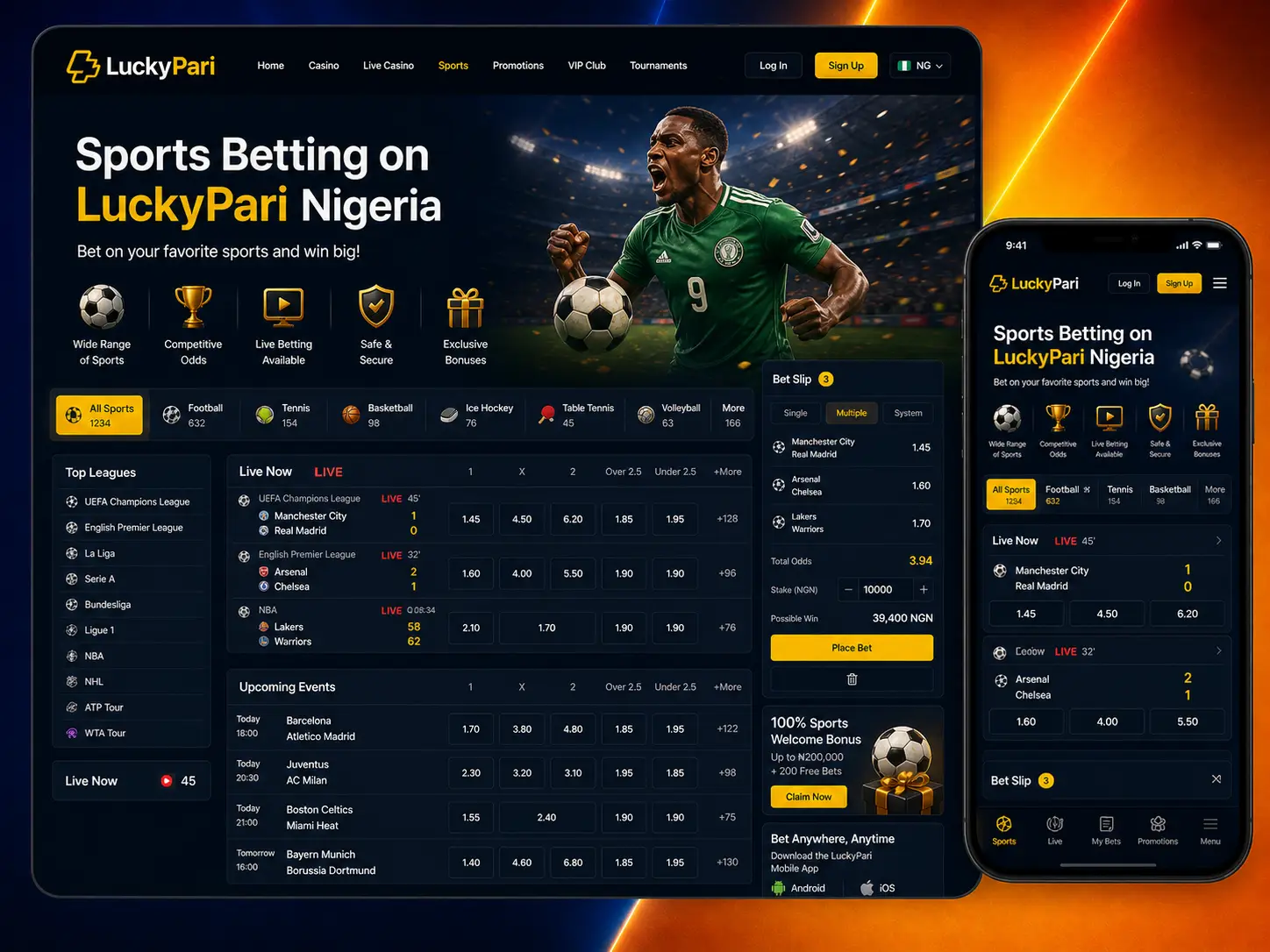 Sports Betting on LuckyPari Nigeria